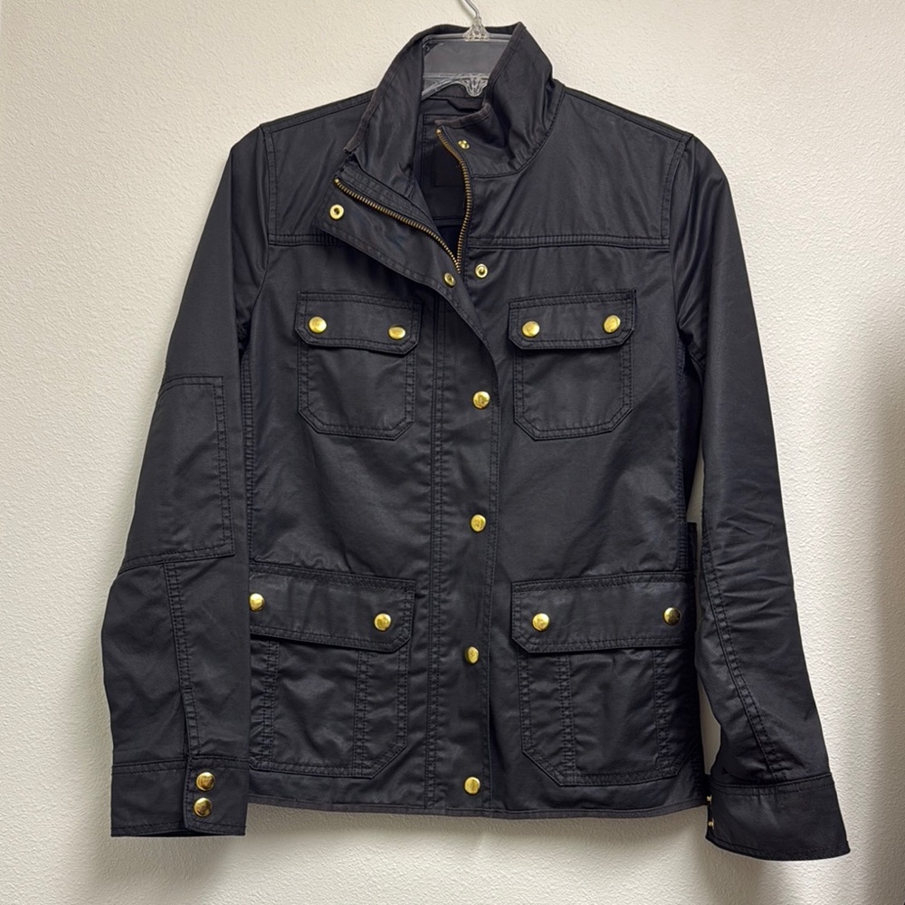 J Crew Black Women's Jacket with Gold Buttons